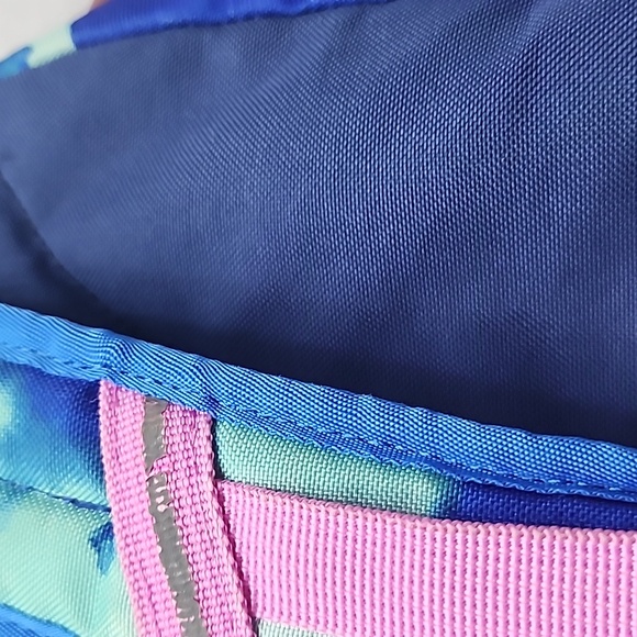 Lands End Tie Dye Blue Pink Aqua Backpack Girls Boys School Travel - Picture 9 of 16